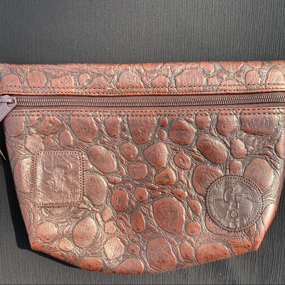 Carlos Falchi leather buffalo pouch